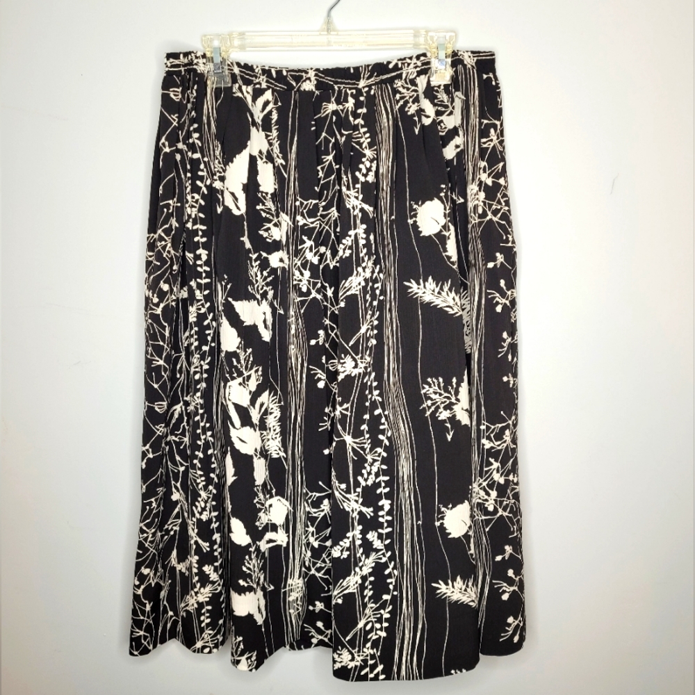 Vintage Leslie Fay black & white A-line Skirt Sz 18